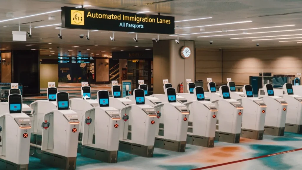 Automated Immigration lanes at Changi Airport